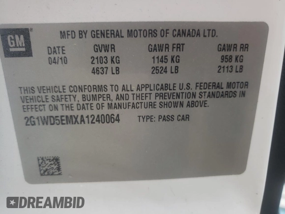 2010 Chevrolet Impala Police Police z VIN 2G1WD5EMXA1240064, wystawiony jako Copart lot #51021715 z przebiegiem 88 631 mil mil oraz Szkoda całkowita • Salvage title. Historia ofert i sprzedaży dostępna na DreamBid. Obrazek 12.