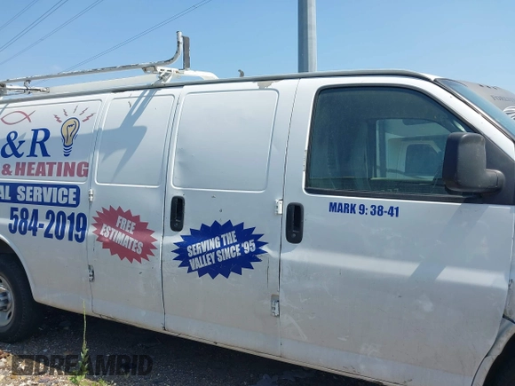 2011 Chevrolet Express Cargo with VIN 1GCWGGCA2B1129681, listed as a IAAI auction lot 42108056 with Not provided miles and . Bid and sale history available at DreamBid. Image 13.