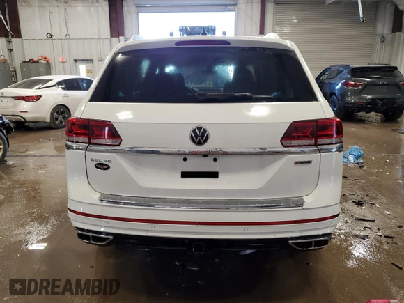 2021 Volkswagen Atlas SEL R-Line with VIN 1V2SR2CA9MC556499, listed as a Copart auction lot 44033995 with 55,061 mi miles and Salvage title. Bid and sale history available at DreamBid. Image 6.