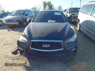 2014 Infiniti Q50 Hybrid Premium with VIN JN1AV7APXEM690577, listed as a IAAI auction lot 41493689 with 89,337 mi miles and . Bid and sale history available at DreamBid. Image 12.