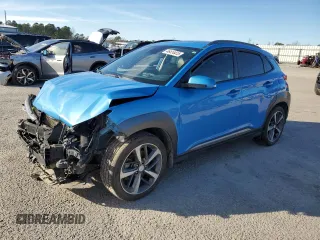 2019 Hyundai Kona Ultimate with VIN KM8K53A56KU274039, listed as a Copart auction lot 46414415 with 103,425 mi miles and Salvage Title. Bid and sale history available at carsss.com. Image 1.
