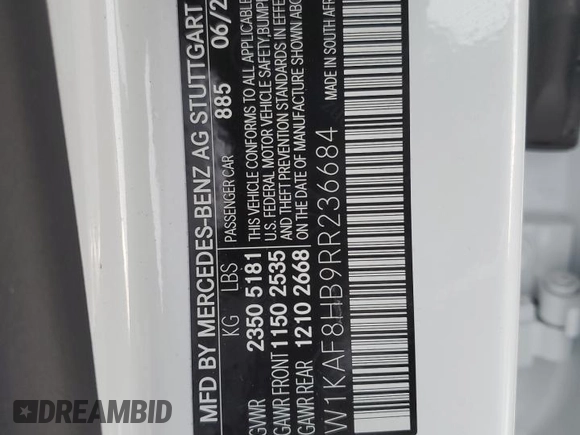 2024 Mercedes-Benz C 43 AMG z VIN W1KAF8HB9RR236684, wystawiony jako Copart lot #45281485 z przebiegiem 467 mil mil oraz Szkoda całkowita • Salvage title. Historia ofert i sprzedaży dostępna na DreamBid. Obrazek 12.