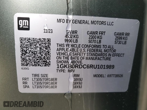 2024 GMC Hummer EV 3X z VIN 1GKB0RDC6RU101989, wystawiony jako Copart lot #85671314 z przebiegiem 7434 mil mil oraz Szkody całkowita. Historia ofert i sprzedaży dostępna na DreamBid. Obrazek 14.