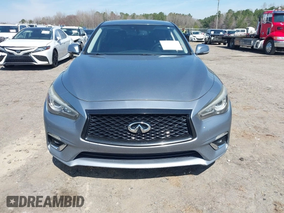 2018 Infiniti Q50 3.0t LUXE with VIN JN1EV7AR3JM435685, listed as a IAAI auction lot 41837975 with 107,374 mi miles. Bid and sale history available at carsss.com. Image 13.