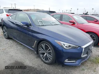 2022 Infiniti Q60 Luxe with VIN JN1EV7KK2NM600827, listed as a IAAI auction lot 41694727 with 19,283 mi miles and . Bid and sale history available at carsss.com. Image 1.