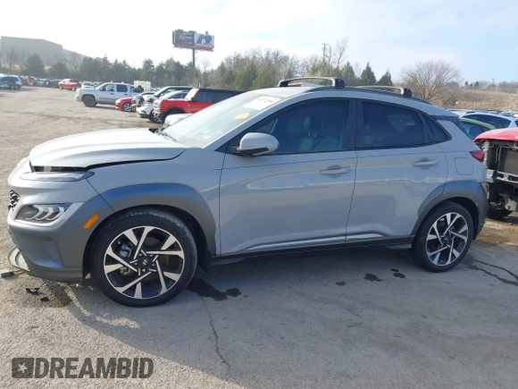 2022 Hyundai Kona Limited with VIN KM8K53A3XNU795476, listed as a IAAI auction lot 41172280 with 13,684 mi miles. Bid and sale history available at carsss.com. Image 14.