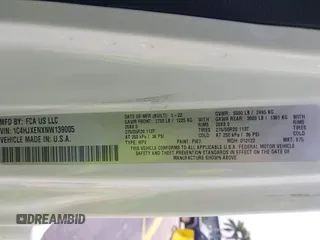 2022 Jeep Wrangler Unlimited Sahara с VIN 1C4HJXENXNW139005, выставлен на аукционе IAAI как лот 42645982 с пробегом 60 790 миль миль и . История ставок и продаж доступна на DreamBid. Изображение 9.