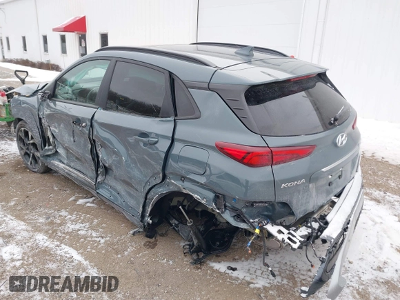 2022 Hyundai Kona Limited with VIN KM8K5CA3XNU806377, listed as a IAAI auction lot 41403043 with 12,618 mi miles. Bid and sale history available at carsss.com. Image 3.