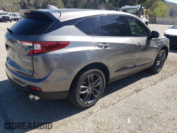 2024 Acura RDX w/A-Spec Package with VIN 5J8TC2H6XRL018981, listed as a Copart auction lot 49927015 with 10,588 mi miles and Salvage title. Bid and sale history available at DreamBid. Image 3.