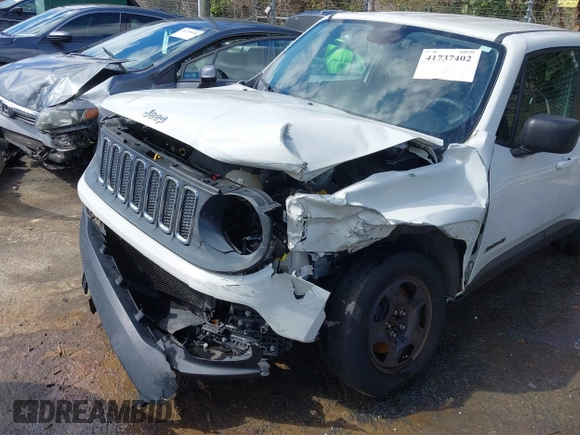 2017 Jeep Renegade Sport with VIN ZACCJAAB1HPE49242, listed as a IAAI auction lot 41737402 with 95,418 mi miles and . Bid and sale history available at DreamBid. Image 6.