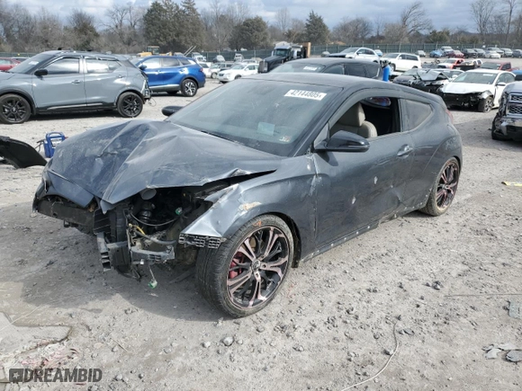 2019 Hyundai Veloster Turbo R-Spec with VIN KMHTH6AB5KU009504, listed as a Copart auction lot 42144805 with 123,967 mi miles and Salvage Title. Bid and sale history available at carsss.com. Image 1.