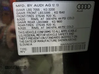 2014 Audi Q7 Prestige z VIN WA1VMAFEXED013691, wystawiony jako Copart lot #54663575 z przebiegiem 110 653 mil mil oraz Szkoda całkowita • Salvage title. Historia ofert i sprzedaży dostępna na DreamBid. Obrazek 13.