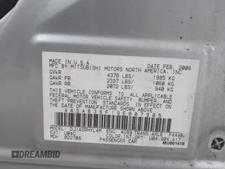 2009 Mitsubishi Galant ES z VIN 4A3AB36F19E007905, wystawiony jako IAAI lot #42249625 z przebiegiem 149 013 mil mil oraz . Historia ofert i sprzedaży dostępna na DreamBid. Obrazek 9.