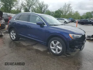 2021 Audi Q3 Premium with VIN WA1AUCF3XM1120717, listed as a Copart auction lot 54928885 with 25,833 mi miles and Salvage title. Bid and sale history available at DreamBid. Image 4.