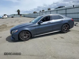 2016 Mercedes-Benz C 63 S AMG with VIN 55SWF8HBXGU104566, listed as a Copart auction lot 51460175 with 57,051 mi miles and Salvage title. Bid and sale history available at DreamBid. Image 1.