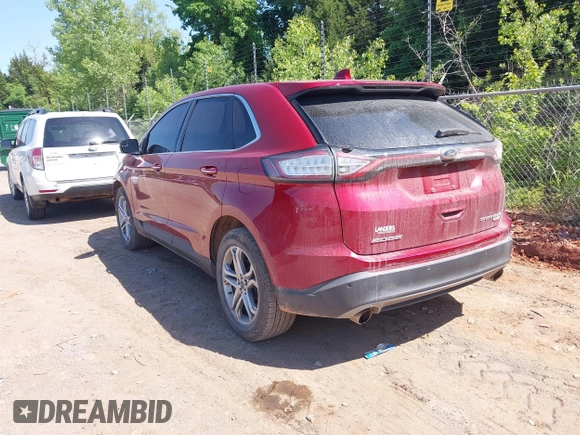 2015 Ford Edge Titanium z VIN 2FMTK3K97FBB06890, wystawiony jako IAAI lot #42241919 z przebiegiem 179 181 mil mil oraz . Historia ofert i sprzedaży dostępna na DreamBid. Obrazek 3.
