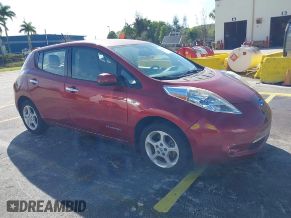 2011 Nissan LEAF SL-e with VIN JN1AZ0CP1BT005859, listed as a IAAI auction lot 41666341 with 71,745 mi miles. Bid and sale history available at carsss.com. Image 1.
