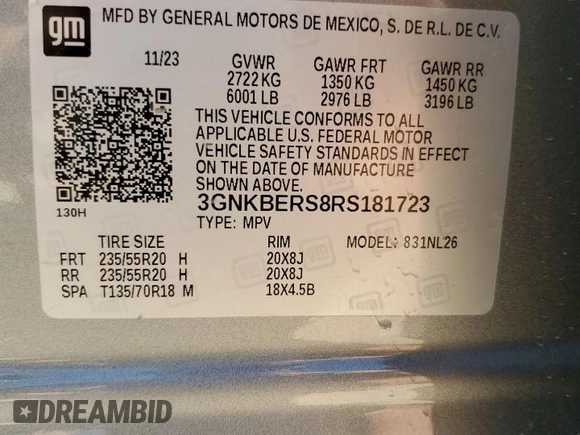2024 Chevrolet Blazer RS z VIN 3GNKBERS8RS181723, wystawiony jako Copart lot #55898855 z przebiegiem 18 349 mil mil oraz Szkoda całkowita • Salvage title. Historia ofert i sprzedaży dostępna na DreamBid. Obrazek 13.