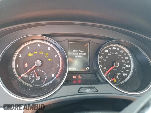 2019 Volkswagen Atlas SE with VIN 1V2DR2CA5KC537910, listed as a Copart auction lot 57333145 with 181,102 mi miles and Salvage title. Bid and sale history available at DreamBid. Image 9.