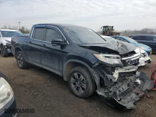 2017 Honda Ridgeline RTL-T with VIN 5FPYK3F68HB024075, listed as a Copart auction lot 47408435 with 89,264 mi miles and Salvage Title. Bid and sale history available at carsss.com. Image 4.
