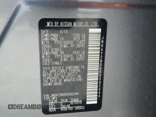 2019 Nissan Armada SL with VIN JN8AY2ND0K9092444, listed as a Copart auction lot 54119145 with 241,844 mi miles and Clean Title. Bid and sale history available at carsss.com. Image 13.