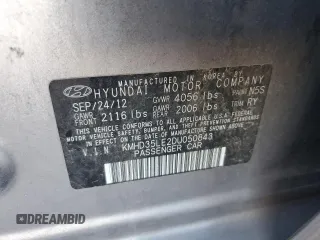 2013 Hyundai Elantra GT with VIN KMHD35LE2DU050843, listed as a Copart auction lot 74019254 with 93,908 mi miles and Salvage Title. Bid and sale history available at carsss.com. Image 14.