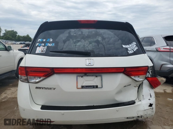 2015 Honda Odyssey Touring Elite с VIN 5FNRL5H98FB071942, выставлен на аукционе Copart как лот 57132464 с пробегом 148 015 миль миль и Списание • Salvage title. История ставок и продаж доступна на DreamBid. Изображение 6.