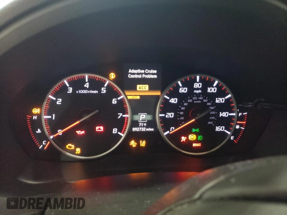 2016 Acura ILX w/Premium/A-SPEC Pkg with VIN 19UDE2F84GA021158, listed as a Copart auction lot 45952625 with 92,732 mi miles and Salvage Title. Bid and sale history available at carsss.com. Image 9.