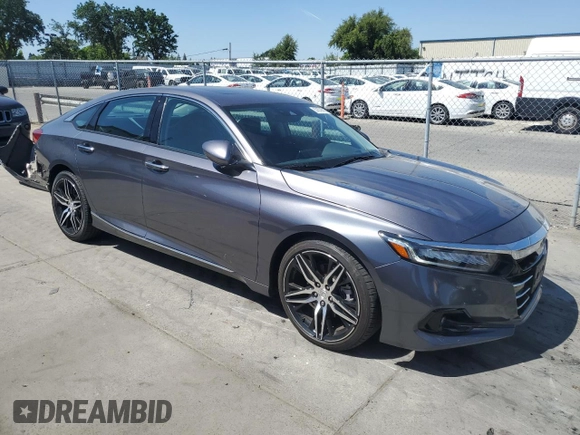 2021 Honda Accord Touring with VIN 1HGCV2F98MA010065, listed as a Copart auction lot 57679615 with 16,748 mi miles and Salvage title. Bid and sale history available at DreamBid. Image 4.