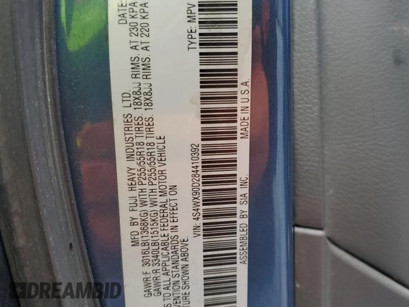 2008 Subaru Tribeca Limited с VIN 4S4WX90D284410392, выставлен на аукционе Copart как лот 58268545 с пробегом 125 266 миль миль и Списание • Salvage title. История ставок и продаж доступна на DreamBid. Изображение 13.