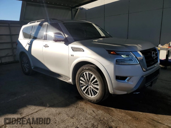 2021 Nissan Armada SL with VIN JN8AY2BA3M9373974, listed as a Copart auction lot 80250994 with 80,141 mi miles and Salvage Title. Bid and sale history available at carsss.com. Image 4.