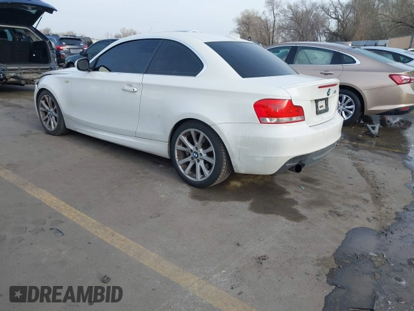 2013 BMW 1 Series 135i with VIN WBAUC9C52DVM13628, listed as a IAAI auction lot 41901475 with 113,598 mi miles and . Bid and sale history available at DreamBid. Image 3.