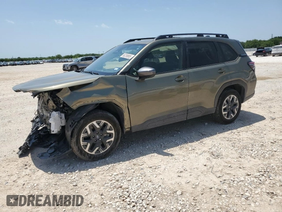 2025 Subaru Forester Premium z VIN JF2SLDDC6SH462788, wystawiony jako Copart lot #56209895 z przebiegiem Nie podano mil oraz Szkoda całkowita • Salvage title. Historia ofert i sprzedaży dostępna na DreamBid. Obrazek 1.
