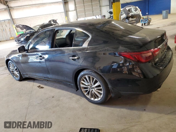 2021 Infiniti Q50 Luxe with VIN JN1EV7BR3MM750246, listed as a Copart auction lot 74994524 with 75,033 mi miles and Salvage Title. Bid and sale history available at carsss.com. Image 2.