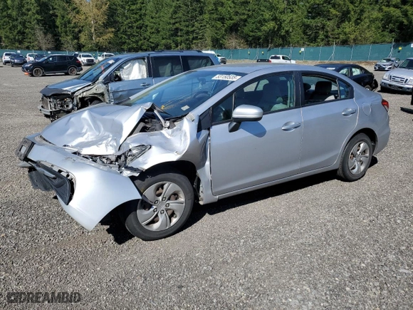2015 Honda Civic Sedan LX with VIN 19XFB2F52FE275551, listed as a Copart auction lot 53150535 with 113,041 mi miles and Salvage Title. Bid and sale history available at carsss.com. Image 1.