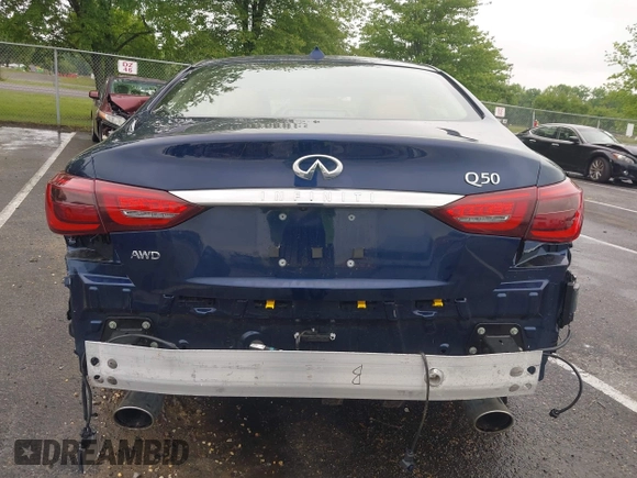 2024 Infiniti Q50 Luxe with VIN JN1EV7BR7RM631669, listed as a IAAI auction lot 42379035 with 9,376 mi miles and . Bid and sale history available at DreamBid. Image 16.