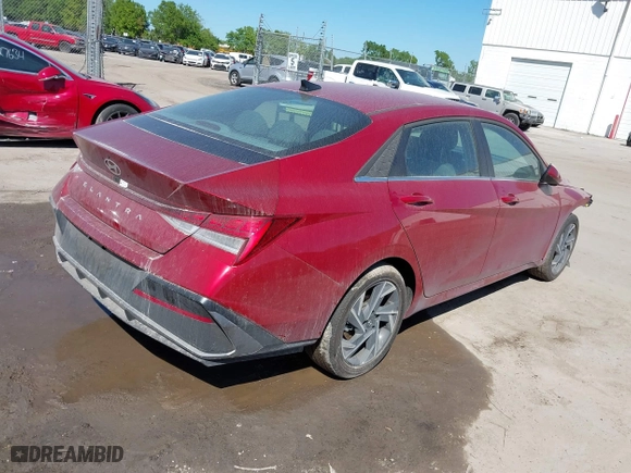 2025 Hyundai Elantra SEL Convenience with VIN KMHLS4DG6SU904397, listed as a IAAI auction lot 41837991 with 2,083 mi miles. Bid and sale history available at carsss.com. Image 4.