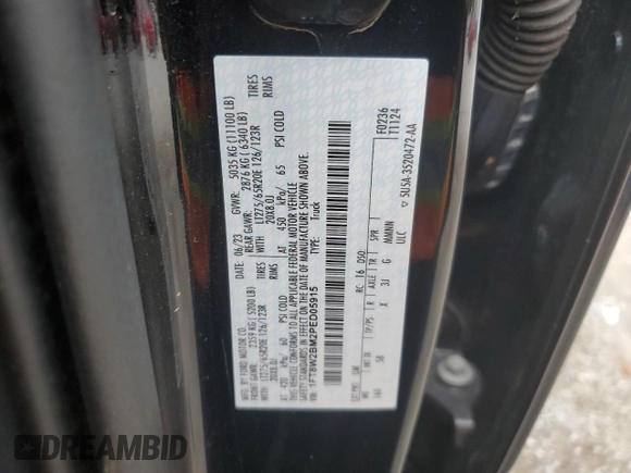 2023 Ford F-250 XL z VIN 1FT8W2BM2PED05915, wystawiony jako Copart lot #60057915 z przebiegiem 49 594 mil mil oraz Szkoda całkowita • Salvage title. Historia ofert i sprzedaży dostępna na DreamBid. Obrazek 12.