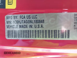2022 Jeep Gladiator Willys Sport z VIN 1C6HJTAG0NL180848, wystawiony jako IAAI lot #41778129 z przebiegiem Nie podano mil oraz . Historia ofert i sprzedaży dostępna na DreamBid. Obrazek 9.