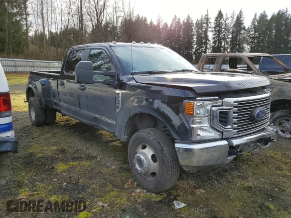 2021 Ford F-350 XL with VIN 1FT8W3DT3MEC08695, listed as a Copart auction lot 43488083 with 22,123 mi miles and Salvage title. Bid and sale history available at DreamBid. Image 4.