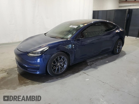 2022 Tesla Model 3 with VIN 5YJ3E1EA7NF189955, listed as a Copart auction lot 53149885 with 111,074 mi miles and Salvage Title. Bid and sale history available at DreamBid. Image 1.