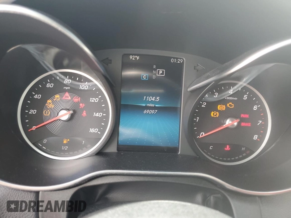 2019 Mercedes-Benz C 300 with VIN 55SWF8DB7KU295023, listed as a Copart auction lot 60521195 with 69,097 mi miles and Salvage title. Bid and sale history available at DreamBid. Image 9.