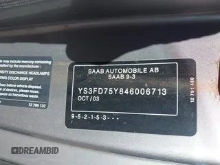 2004 Saab 9-3 Arc z VIN YS3FD75Y846006713, wystawiony jako IAAI lot #41868487 z przebiegiem 157 861 mil mil oraz . Historia ofert i sprzedaży dostępna na DreamBid. Obrazek 9.