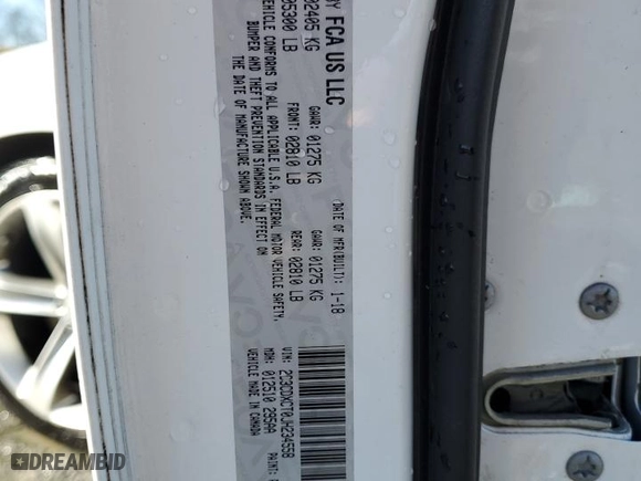 2018 Dodge Charger Daytona with VIN 2C3CDXCT0JH234558, listed as a Copart auction lot 88719885 with 124,228 mi miles and Salvage Title. Bid and sale history available at carsss.com. Image 12.