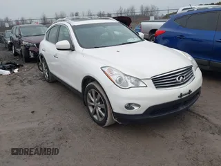 2012 Infiniti EX Journey with VIN JN1AJ0HR0CM452602, listed as a IAAI auction lot 41131345 with 108,046 mi miles. Bid and sale history available at carsss.com. Image 1.