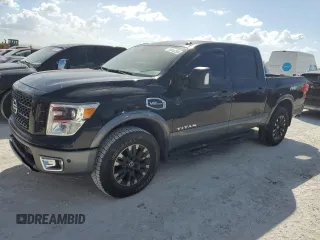 2017 Nissan Titan Pro-4X with VIN 1N6AA1E59HN547176, listed as a Copart auction lot 76846204 with 105,143 mi miles and Salvage title. Bid and sale history available at DreamBid. Image 1.