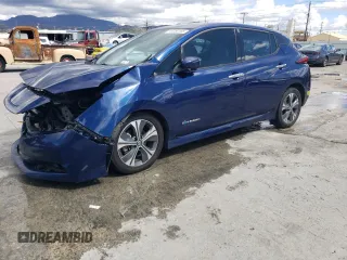 2018 Nissan LEAF SL with VIN 1N4AZ1CP1JC317476, listed as a Copart auction lot 49250105 with 66,402 mi miles and Salvage Title. Bid and sale history available at DreamBid. Image 1.