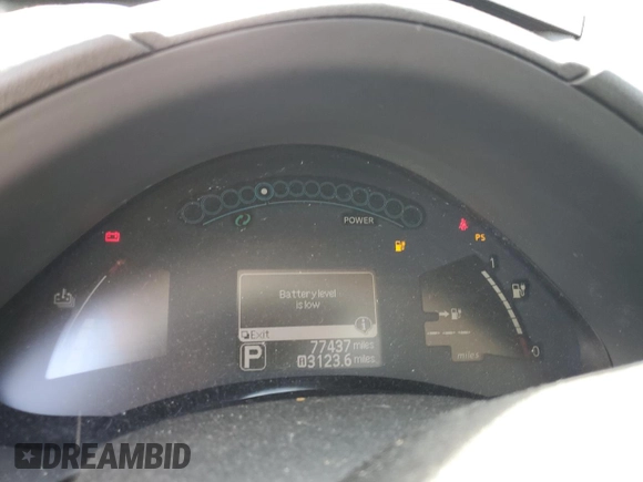 2015 Nissan LEAF SL with VIN 1N4AZ0CP3FC317142, listed as a Copart auction lot 79734984 with 77,437 mi miles and Salvage title. Bid and sale history available at DreamBid. Image 9.