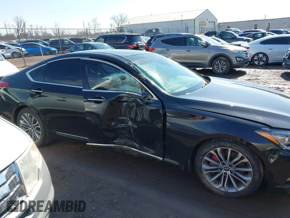 2017 Genesis G80 3.8L with VIN KMHGN4JEXHU178323, listed as a IAAI auction lot 41678966 with 63,268 mi miles. Bid and sale history available at carsss.com. Image 14.