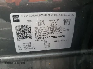 2021 Chevrolet Blazer RS z VIN 3GNKBKRS2MS585009, wystawiony jako Copart lot #48954695 z przebiegiem 90 228 mil mil oraz Szkoda całkowita • Salvage title. Historia ofert i sprzedaży dostępna na DreamBid. Obrazek 14.